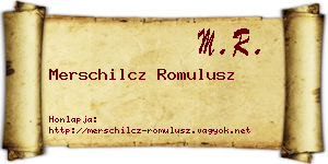 Merschilcz Romulusz névjegykártya